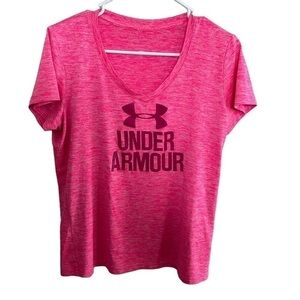 Under Armour v-neck short sleeve tee shirt heat gear size medium